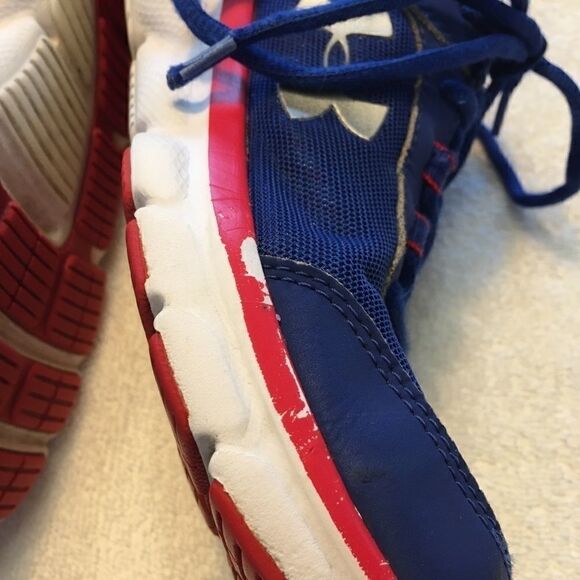 Under Armour sneakers blue red white size 6Y good condition - Picture 5 of 11